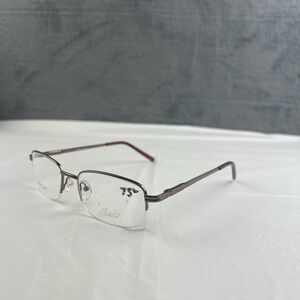 Jubilee 5727 Half-Rim Eyeglasses Silver Metal Brown Flex 54-19-145 Frames Only